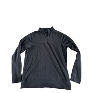 Men's Black Quarter-Zip Crewneck Sweater